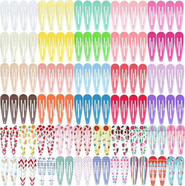 Main image of 120 Pcs Funtopia 2 Inch Candy Color Barrettes and Non-Slip Metal Snap Hair Accessories for Kids, Teens, and Women (40 Assorted Colors)