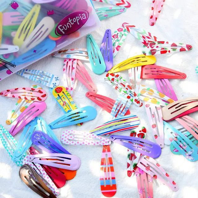 Alt view image 3 of 6 - 120 Pcs Funtopia 2 Inch Candy Color Barrettes and Non-Slip Metal Snap Hair Accessories for Kids, Teens, and Women (40 Assorted Colors)