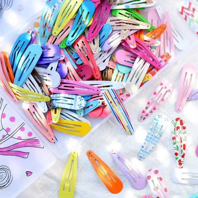 Alt view image 6 of 6 - 120 Pcs Funtopia 2 Inch Candy Color Barrettes and Non-Slip Metal Snap Hair Accessories for Kids, Teens, and Women (40 Assorted Colors)