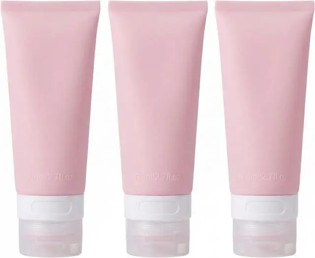 Main image of 3PCS Empty Refillable Pink Soft Silicon Squeeze Tube Portable Travel Bottle Cosmetic Containers Storage Holder For Cream Lotion Facial Cleaner Shampoo Shower Gel Toiletries
