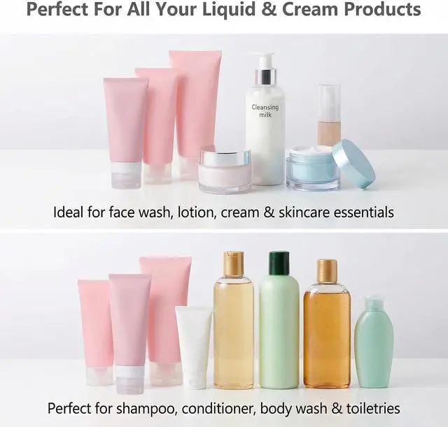 Alt view image 6 of 7 - 3PCS Empty Refillable Pink Soft Silicon Squeeze Tube Portable Travel Bottle Cosmetic Containers Storage Holder For Cream Lotion Facial Cleaner Shampoo Shower Gel Toiletries