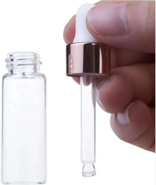 Alt view image 3 of 7 - Eye Dropper Bottle Rose for Essential Oils, 4pcs of 1-5ml Glass with Eye Droppers, Leak Proof Travel