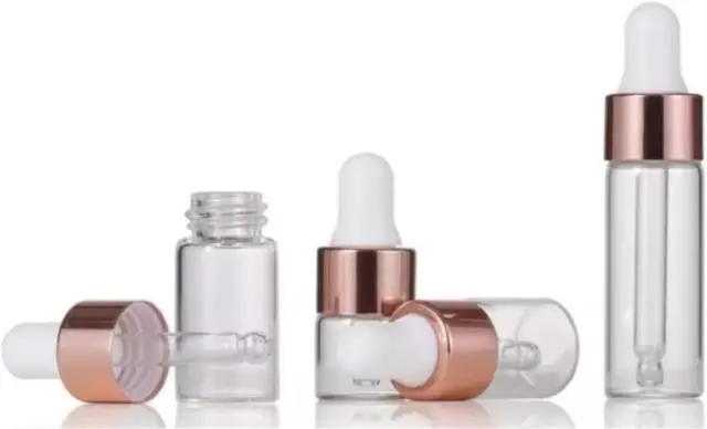 Alt view image 4 of 7 - Eye Dropper Bottle Rose for Essential Oils, 4pcs of 1-5ml Glass with Eye Droppers, Leak Proof Travel
