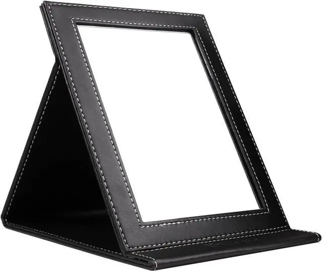Main image of DUcare Folding Mirror Portable Travel PU Portable Adjustable Rectangular Ultrathin Vanity Mirror with Stand, for Travel, Camping,Home