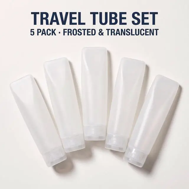 Alt view image 8 of 13 - 5 Pcs 1 oz Travel Bottles Empty Refillable Toothpaste Tubes Containers Small Mini Size Squeeze Dispensers, Refillable Cosmetic Pump Dispensers, Refillable Containers