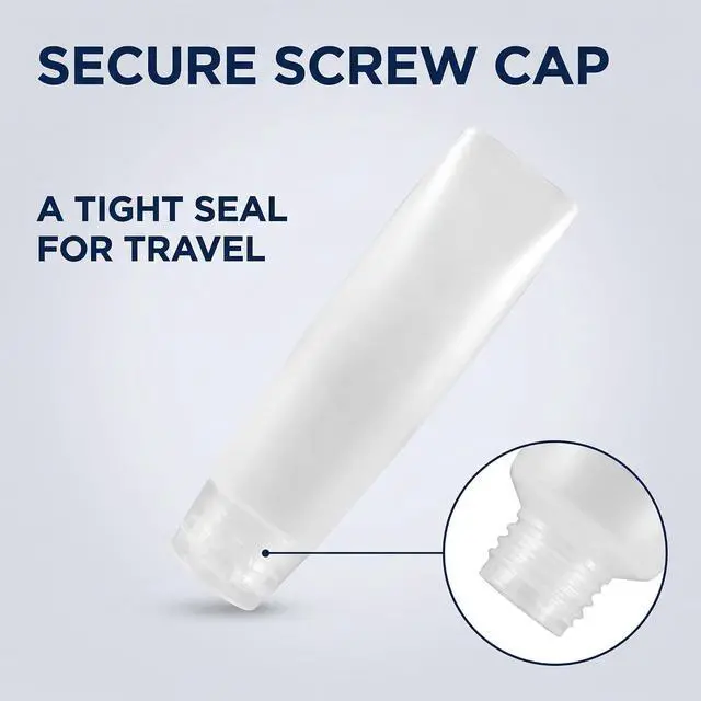 Alt view image 10 of 13 - 5 Pcs 1 oz Travel Bottles Empty Refillable Toothpaste Tubes Containers Small Mini Size Squeeze Dispensers, Refillable Cosmetic Pump Dispensers, Refillable Containers