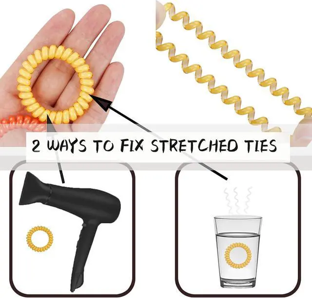 Alt view image 7 of 7 - 32Pcs Spiral Hair Ties, No Crease Coil Phone Cord Ties