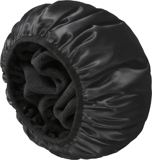 Main image of YIZIJIZI Shower Cap for Women, Terry Lined Triple Layer Waterproof