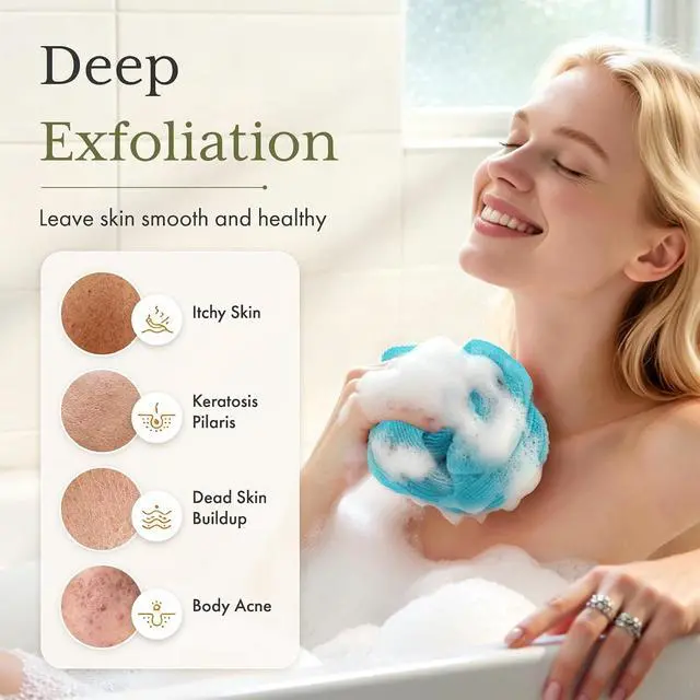 Alt view image 2 of 7 - Bathway Exfoliating Washcloth Towel- Japanese Shower Back Scrubber, 3 Pack