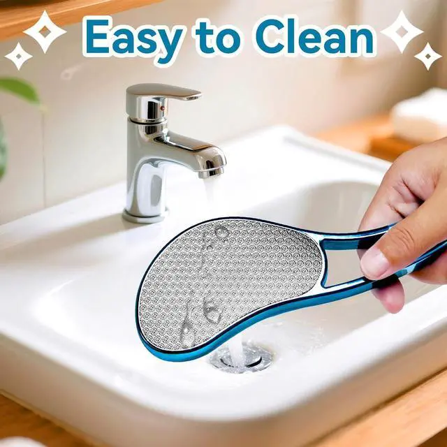 Alt view image 7 of 7 - Glass Foot File, Crystal Glass Callus Remover Foot Scrubber and Heel Scraper for Men, Women, Dead Skin Removal Pedicure Tool, Blue