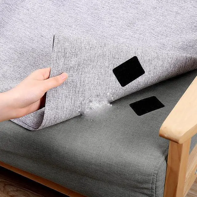 Alt view image 3 of 4 - 20 Pack Hook and Loop Tape Adhesive Double Sided Non Slip Couch Cushion Grip Patch Pads for Bench Cushion Chair Pads Seat Cushion Chair Mat Door Mat Kitchen Mat Bathroom Rugs Car Carpet Mats