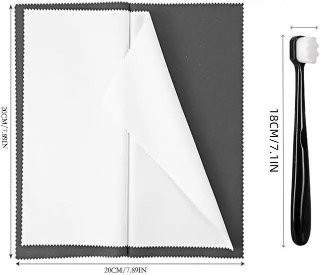 Alt view image 2 of 7 - Syyflibb Polishing Cleaning Cloth for Gold, Silver, and Platinum Jewelry, 1 Ultra-Soft Brushes Wave,Rings & Chains | Tarnish Removal(Blue)