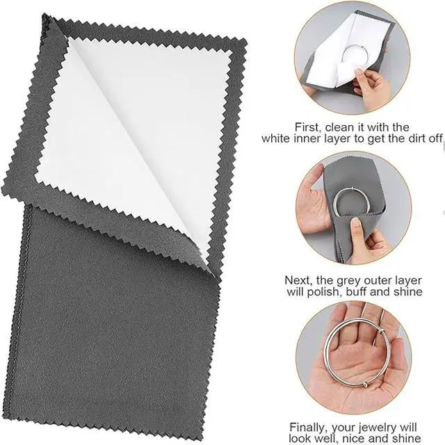 Alt view image 6 of 7 - Syyflibb Polishing Cleaning Cloth for Gold, Silver, and Platinum Jewelry, 1 Ultra-Soft Brushes Wave,Rings & Chains | Tarnish Removal(Blue)