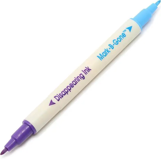 Alt view image 3 of 4 - Dritz Dual Purpose Disappearing Ink & Mark-B-Gone, Marking Pen, Blue and Purple, 8.75 x 2.88 x 0.5 | Disappearing Ink & Mark-B-Gone Fabric Marking Pen