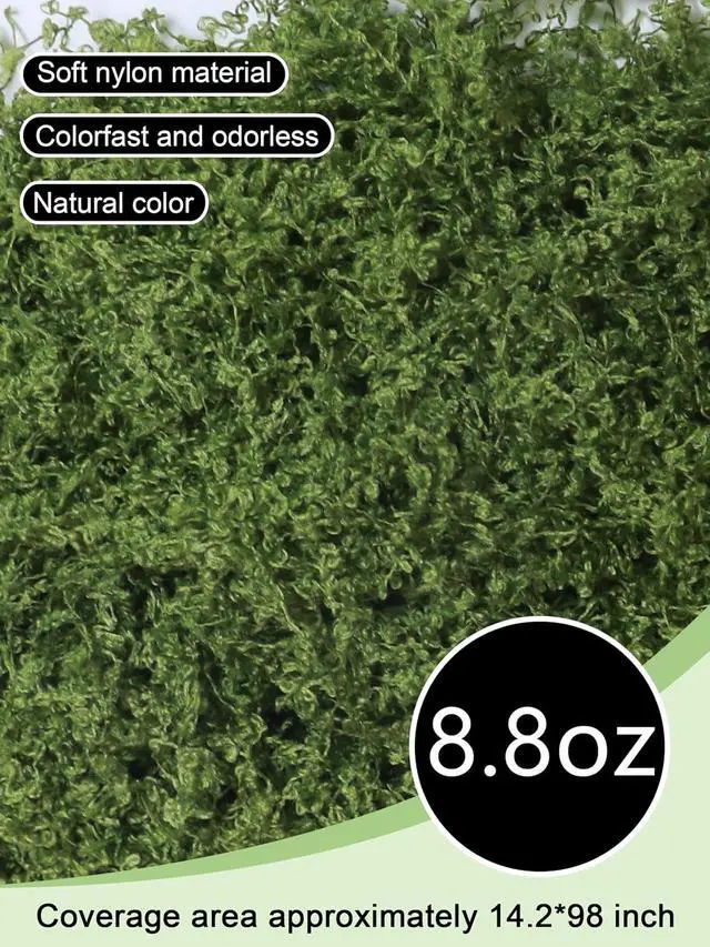 Alt view image 2 of 7 - 8.8oz Green Fake Moss Faux Plant Grass Artificial Flowers Moss for DIY Crafts Fairy Garden Pot Filler Vase Decorating Project Indoor Model Making Walls Glass Decor Forlaoers
