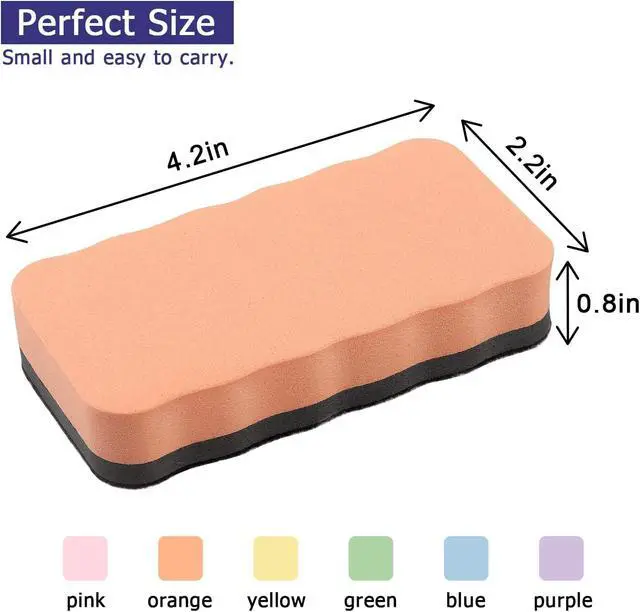Alt view image 2 of 7 - Tamaki 6 Pack Magnetic Dry Eraser Erasers 4.2'' x 2.2'', Wavy | Dry Erasers for White Board, Whiteboard Erasers for Kids Classroom