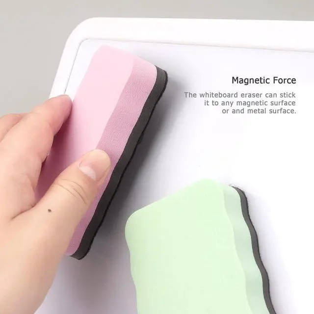Alt view image 5 of 7 - Tamaki 6 Pack Magnetic Dry Eraser Erasers 4.2'' x 2.2'', Wavy | Dry Erasers for White Board, Whiteboard Erasers for Kids Classroom