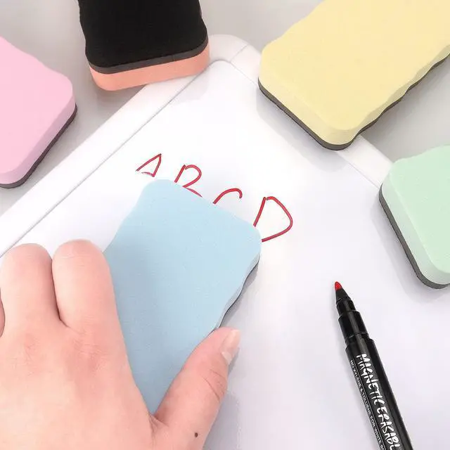 Alt view image 7 of 7 - Tamaki 6 Pack Magnetic Dry Eraser Erasers 4.2'' x 2.2'', Wavy | Dry Erasers for White Board, Whiteboard Erasers for Kids Classroom