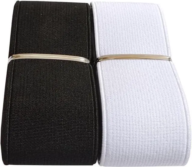 Main image of Elastic Bands 1.5 Inch Heavy Stretch Elastic Strap 4 Yards Black white for Sewing Pants Waistband Crafts(Mixed Color 3, 133832)