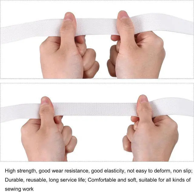 Alt view image 3 of 6 - MECCANIXITY Elastic Bands for Sewing 0.6"(1.5cm) 5 Yard Red Knit Elastic Spool High Elasticity for Wigs, Waistband, Pants