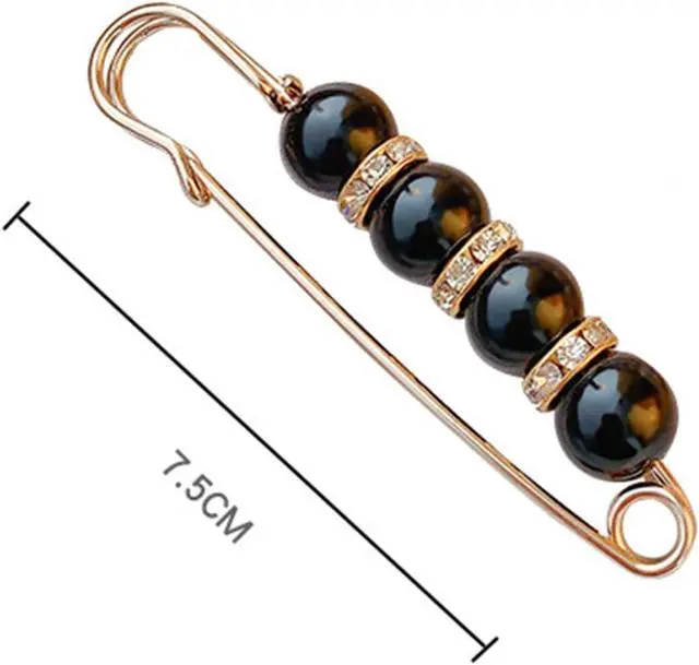 Alt view image 7 of 7 - Fancy Rhinestones Pearls Safety Pin Brooch, Pearl Brooch Pins, Sweater Shawl Crystal Clip, for Women Girls Clothing Accessories