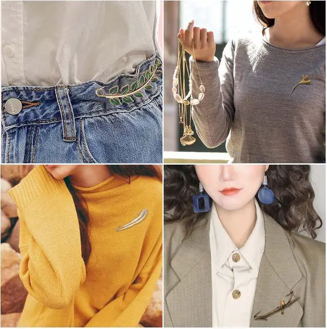 Alt view image 5 of 6 - 5pcs 5 Styles Extra Large Safety Pins Vintage Alloy Brooches Safety Pins Heavy Duty Quality Lapel Pins for Scarf Blankets Skirts Kilts Knitted Fabric Crafts
