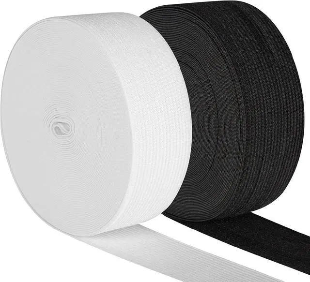 Main image of Elastic Band for Sewing, 1.5 Inch Elastic for Sewing Elastic Straps Wig Band Edge Band Knit Spool Sewing Band for Waistbands Pants Clothes & Lace Front Wigs((10 Yard Black, 10 Yard White)