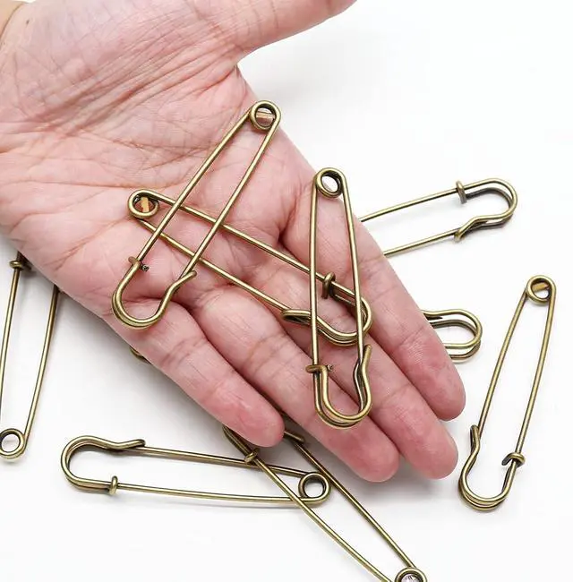 Alt view image 4 of 7 - 60pcs 3 Inch Large Safety Pins, Blanket Pins | Black, Silver, Bronze, Heavy Duty, For Clothes, Leather, Canvas, Shawls, Skirts, Kilts