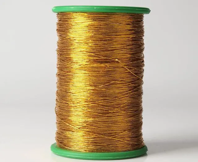 Alt view image 2 of 3 - KONMAY 0.5MM Metallic Gold Elastic Sewing Thread(440 Yards)- Stretch Shimmer String for Smocking, Shirring, Gatherring,Ruching&Decorative Garment Sewing