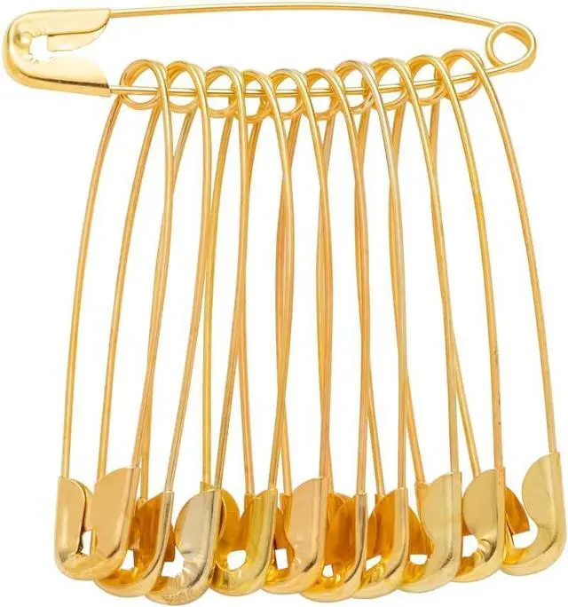Main image of 80 PCS Large Safety Pins, Gold Safety Pins Bulk for Sewing and Clothes(56mm)