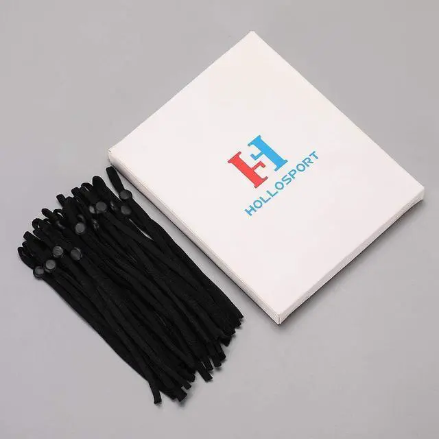 Alt view image 7 of 7 - Hollosport 80PCS Extra Long Adjustable Elastic String for Face Masks 1/4 x 6 Inch, Soft Black Elastic Cord Ear Loops Straps Bands Ropes with Buckle Adjuster Lock for Craft Sewing