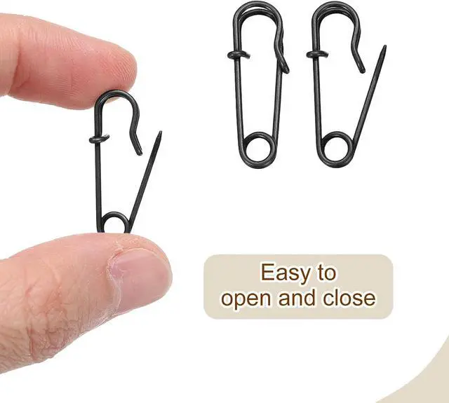 Alt view image 4 of 6 - HARFINGTON 20pcs Safety Pins 1.06 Inch (27mm) Electroplated Steel Large Safety Pin Heavy Duty Sewing Safety Pins Bulk for Clothes Sewing Arts DIY Crafts, Black