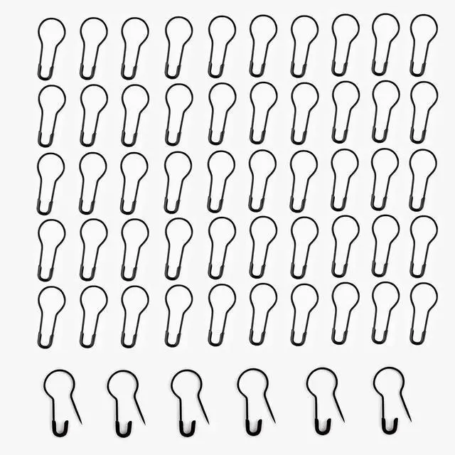 Main image of 500Pcs Black Safety Pins 0.8" Metal Bulb Pins Gourd Pin Clothing Tag Pins Calabash Pin for DIY Craft, Home Accessories