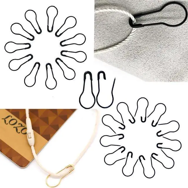 Alt view image 3 of 7 - 500Pcs Black Safety Pins 0.8" Metal Bulb Pins Gourd Pin Clothing Tag Pins Calabash Pin for DIY Craft, Home Accessories