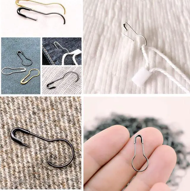 Alt view image 5 of 7 - 500Pcs Black Safety Pins 0.8" Metal Bulb Pins Gourd Pin Clothing Tag Pins Calabash Pin for DIY Craft, Home Accessories