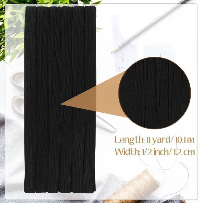 Alt view image 2 of 6 - Shappy Elastic for Sewing Knit Elastic Band (1/2 Inch X 11 Yards,Black)