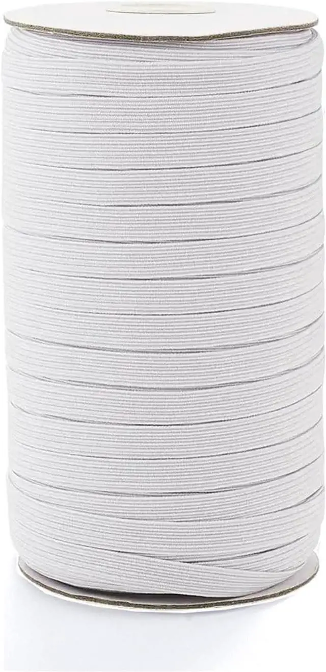 Main image of 80 Yards Elastic Band 3/8 inch Wide White Elastic Strap High Elastic Cord for Sewing Waistband and Pants Waist, 1 Rolls