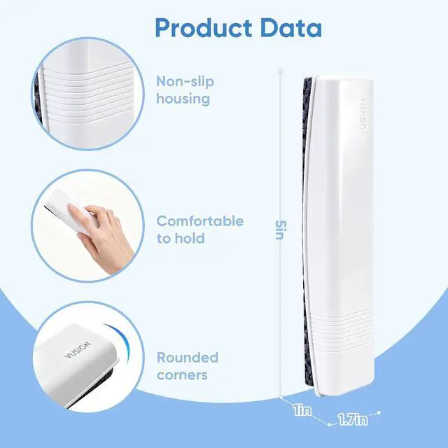 Alt view image 4 of 7 - VUSIGN Dry Erase Eraser, Large Magnetic White Board Eraser, 2 Pack | Dry Erase Eraser with Premium Textured Microfiber & EVA Pad for White Board, Office, School Supplies