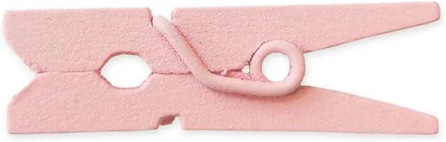 Main image of LWR CRAFTS Wooden Mini Clothespins 100 Per Pack 1" 2.5cm (Light Pink)