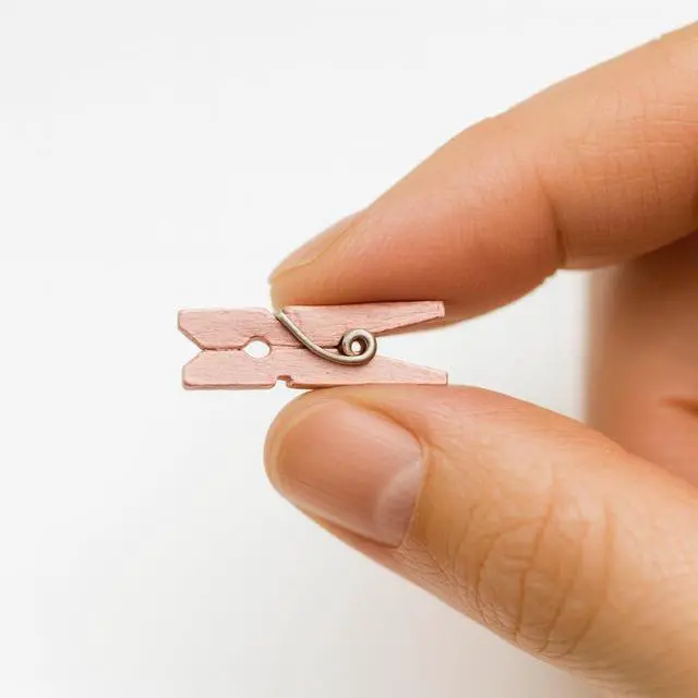 Alt view image 2 of 7 - LWR CRAFTS Wooden Mini Clothespins 100 Per Pack 1" 2.5cm (Light Pink)
