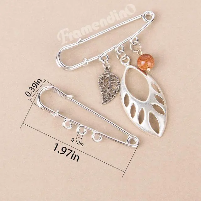 Alt view image 2 of 7 - Framendino, 20 Pack Heavy Duty Safety Pins Metal Brooch Pin Kilt Fasteners with 3 Loops for DIY Crafts Jewelry Making Arts Sewing Clothes Blankets Skirts Kilts Knitted Fabric 2 Inch Silver