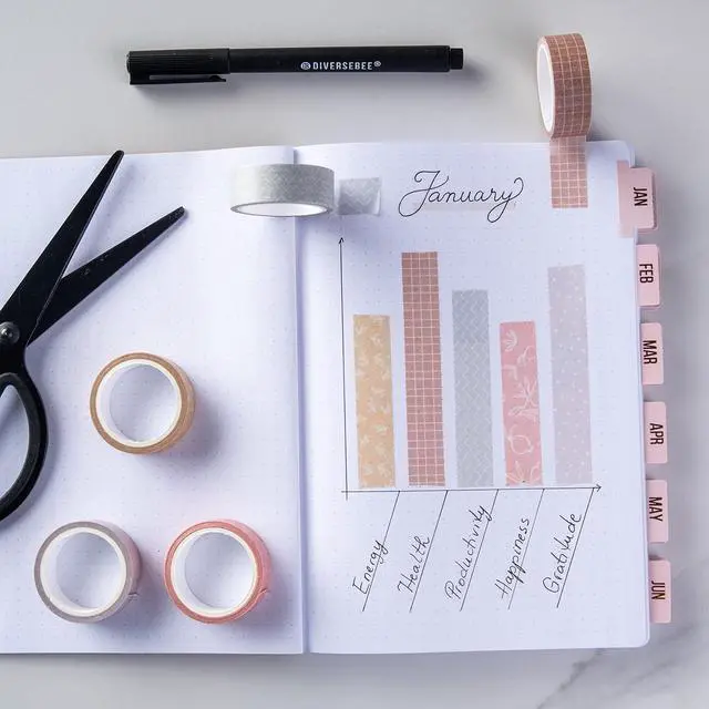 Alt view image 2 of 7 - DIVERSEBEE Pastel Washi Tape Set, 5 Rolls Decorative Scrapbook Tape, Cute Craft Tape, Scrapbooking Bullet Journal Supplies, Bible Journaling, Planner Accessories, Gift Wrap Tape (Forest)