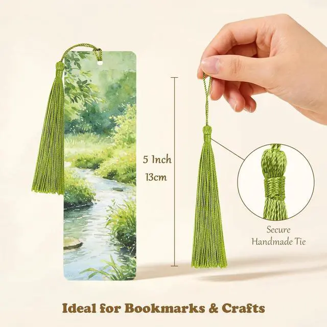 Alt view image 2 of 7 - 160 Pack Bulk Bookmark Tassels, 5 Inch Soft Silky Tassels with Loops, 20 Colors for Bookmarks, DIY Crafts & Keychain Making, Multi-Color Tassel Set