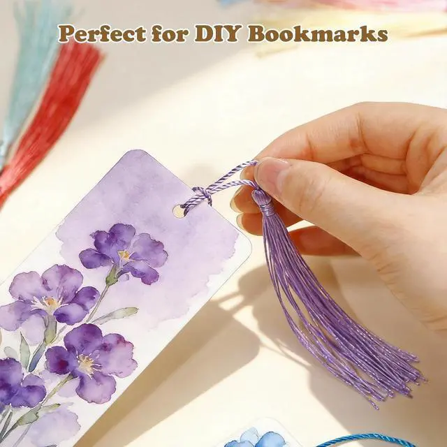 Alt view image 3 of 7 - 160 Pack Bulk Bookmark Tassels, 5 Inch Soft Silky Tassels with Loops, 20 Colors for Bookmarks, DIY Crafts & Keychain Making, Multi-Color Tassel Set