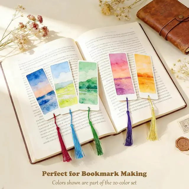 Alt view image 5 of 7 - 160 Pack Bulk Bookmark Tassels, 5 Inch Soft Silky Tassels with Loops, 20 Colors for Bookmarks, DIY Crafts & Keychain Making, Multi-Color Tassel Set