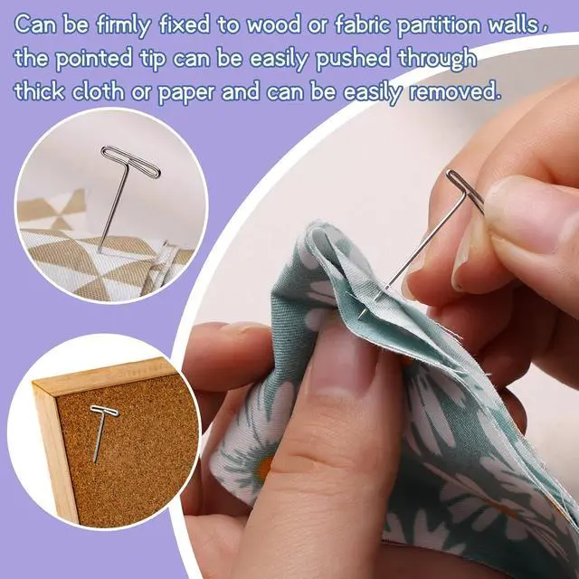 Alt view image 4 of 7 - 1 Inch 120 Pcs T Pins, Sewing Pins Wig pins Knitting Supplies | Sewing Pins for Wigs, Blocking Knitting, Modelling, Wig Making and Crafts, Stainless Steel Head Pins for Jewelry Making