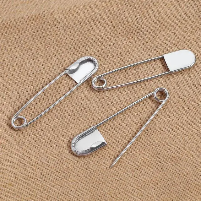 Alt view image 7 of 7 - AZUREAL 5 Inch Jumbo Oversized Safety Pins 7P, Giant Heavy Duty Stainless Steel Extra Large Safety Pins, for Blanket Leather Canvas Outdoor Craft Laundry (Silver)