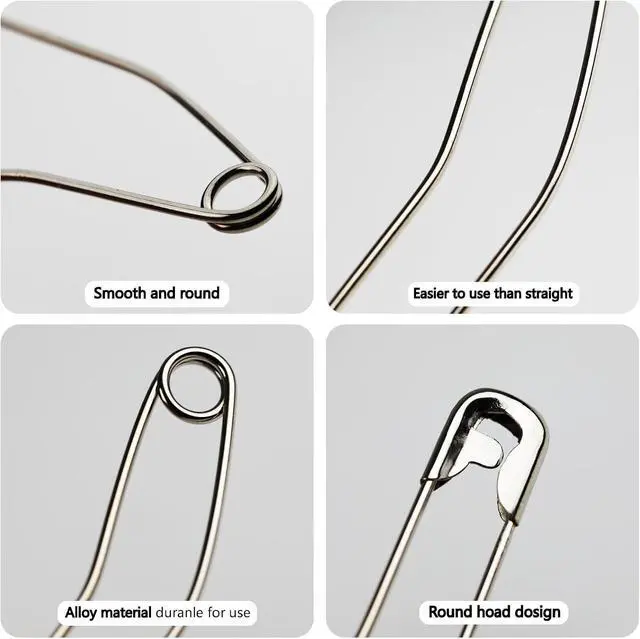 Alt view image 5 of 7 - 2inch Quilt Safety Pin Curve Fabric Pin Baste for Quilting Knitting 100PCS | Sewing Supply Curve Safety Pin Quilt Stainless Steel Fabric Pin Baste for Quilting Knitting Sew Quilt Supply Quilting Pin