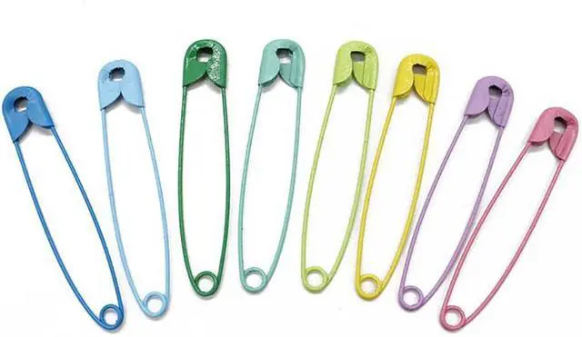 Alt view image 2 of 6 - 100 Pcs 2.2 Inch Large Metal Safety Pins Assorted Color Safety Pins Extra Big Craft Safety Pins Heavy Duty Safety Pins for Clothes