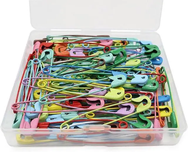 Alt view image 3 of 6 - 100 Pcs 2.2 Inch Large Metal Safety Pins Assorted Color Safety Pins Extra Big Craft Safety Pins Heavy Duty Safety Pins for Clothes